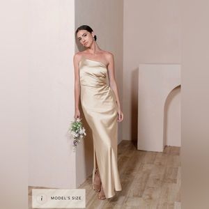 Revelry Jade Gold Champagne Bridesmaids Dress